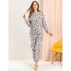 Allegra K Women's Winter Flannel Long Sleeve Nightwear Top and Pants Pajama Sets - 2 of 4