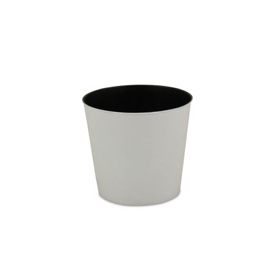 HomeRoots 9" White Recycled Plastic Indoor Outdoor Round Pot Planter