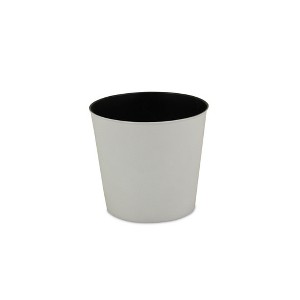 HomeRoots 9" White Recycled Plastic Indoor Outdoor Round Pot Planter - 1 of 3