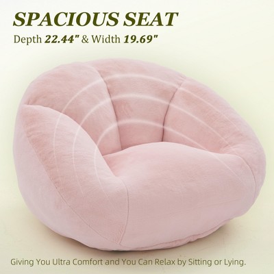 MOONMISS Faux Fur  Comfy Large Beanbag Chair with Filler,Floor Sofa, Accent Couch for Living Room Bedroom Game Room