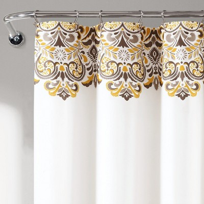 Clara Multicolor Bohemian Floral Fabric Shower Curtain 72x72