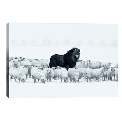 12" x 18" x 0.75" Lion Among Sheep by Ruvim Noga Unframed Wall Canvas - iCanvas