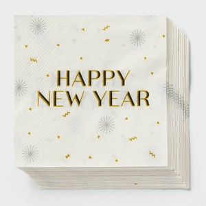 30ct New Year's Eve Confetti Beverage Napkins - Spritz™ - 1 of 3