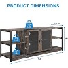 Farmhouse TV Stand for 65/75 inches TVs, Entertainment Center with Storage Cabinet, Industrial Media Console Cabinet Table - 3 of 4