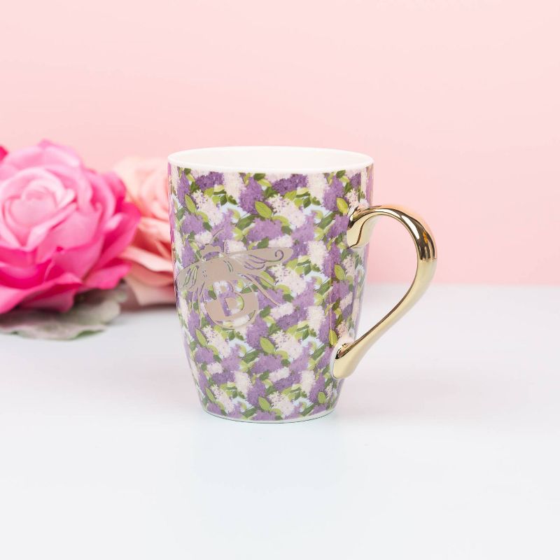 Bridgerton  Izzy &#38; Liv 11oz Ceramic Floral Mug Purple, 2 of 4