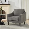 Mid-Century Modern Accent Chair, Linen Fabric Armchair with Scooped Arms, High Back Comfy Sofa for Living Room, Bedroom, Office - 2 of 4