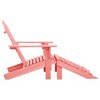 vidaXL Adirondack Chair Patio Adirondack Chair with Ottoman Solid Wood Fir - Pink - 3 of 4