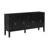 Timeless 4-Door Sideboard Cabinet with Geometric Line Design & Vintage Metal Handles, Ideal for Living Rooms, Foyers, and Study Areas - image 3 of 4