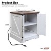 LOVSON Farmhouse Nightstand with Charging Post, Adjustable Shelves, Barn Door and Hinges Nightstand for Bedroom, Living Room, White - 3 of 4