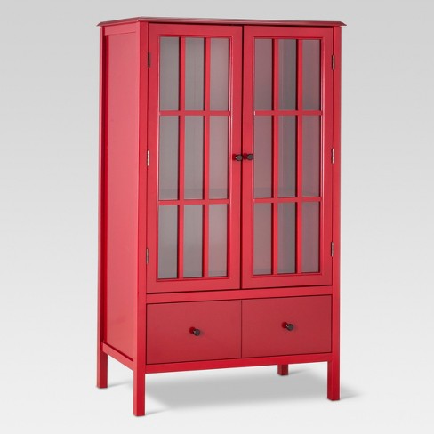 windham tall storage cabinet with drawer red - threshold™