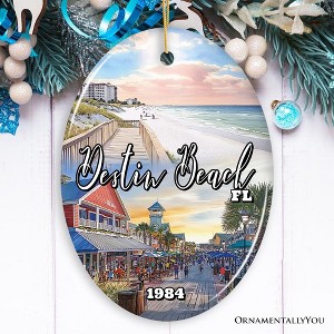 Destin Beach Florida Coastal Vacation Paradise Christmas Ornament, Emerald Coast Souvenir| OrnamentallyYou - 1 of 4
