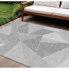 Gray Silver And Graphite Geometric Washable Indoor Outdoor Area Rug - 2 of 4