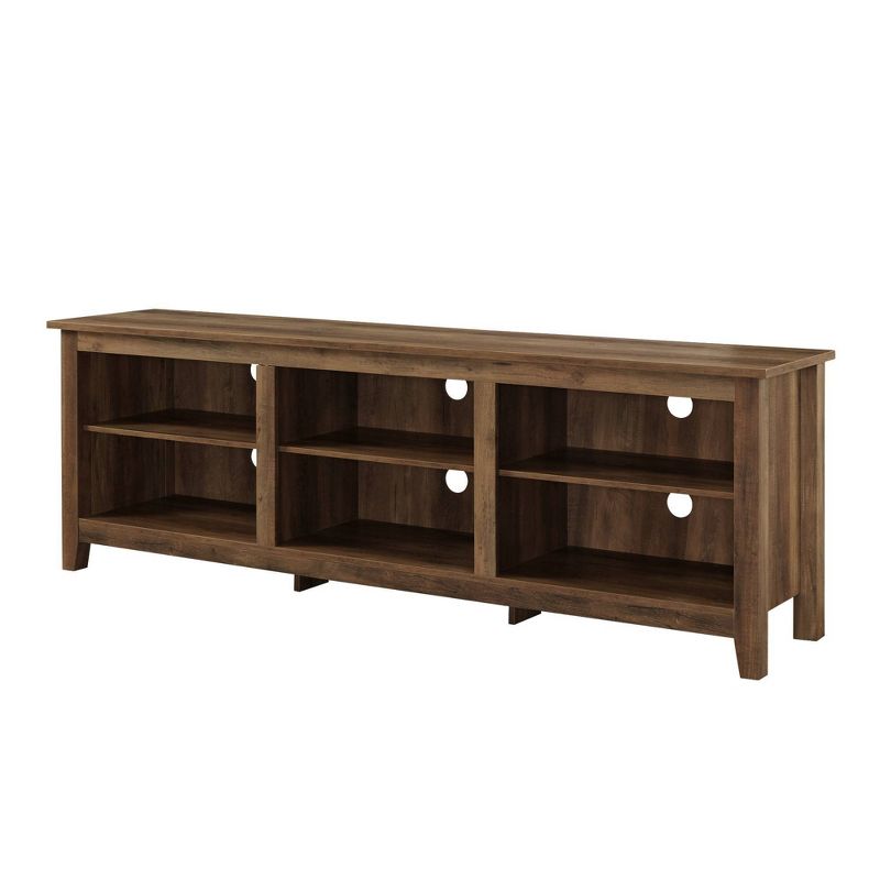 Transitional 6 Cubby Wood Open Storage Wood TV Stand for TVs up to 80"- Saracina Home, 1 of 18
