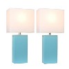 (Set of 2) 21" Monaco Avenue Modern Leather Table Lamp - Elegant Designs - 2 of 4