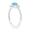 Caribbean Treasures Sterling Silver, Round Larimar Rope Design Ring - Available Sizes:  9 ,  8 ,  7 ,  6 - 2 of 3