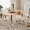 CAVINAS Modern 31.5" Coffee Table,Small Sofa Table with Natural Oak Veneer,Black Metal Legs,Tea Table for Apartments,Living Room,Bedroom - 2 of 4