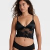 Women's Satin and Lace Removable Pad Longline Bralette - Auden™ - 3 of 4