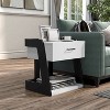 Castleridge Modern 1 Drawer End Table White/Black - miBasics: Sleek Design with Storage Shelf - 2 of 4