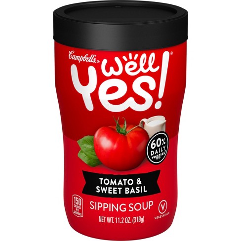 Campbell's Well Yes! Tomato & Sweet Basil Microwavable Sipping Soup - 11.2oz - image 1 of 4