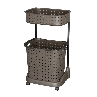 JEJ Astage Mobile Storage Laundry Baskets with Shelf Rack Tier