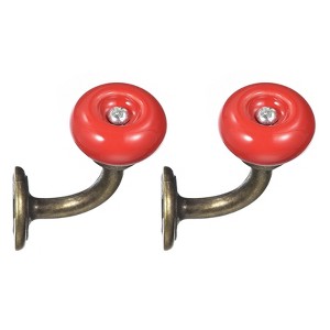 Unique Bargains Zinc Alloy Retro Hanging Towel Backpack Clothes Scarf Keys Hat Wall Hooks 2 Pcs - 1 of 4