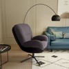 KWPZQEB 360° Swivel Office Chair, Chenille & Faux Leather Chair w/ Metal Frame, Armless Accent Chair w/ Upholstered for Bedroom, Reading Corner - 4 of 4