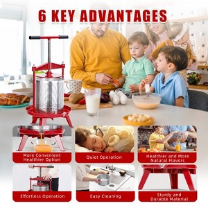 Fruit Wine Press, Manual Fruit and Wine Press With T-Handle, Stainless Steel, Stable Triangular Structure, Wine Making Press - 1 of 4