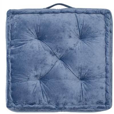 Belia 18" x 18" Blue Tufted Floor Pillow