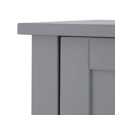 Gray Engineered Wood Linen Tower Cabinet with Adjustable Shelving