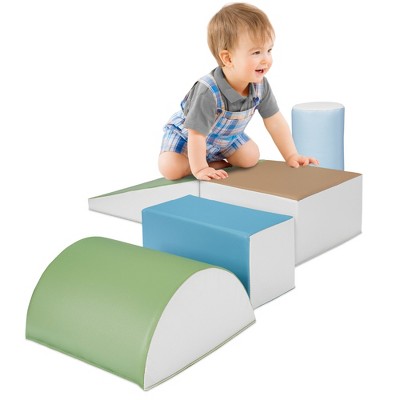 Best Choice Products 5-Piece Kids Climb & Crawl Soft Foam Block Playset Structures for Child Development