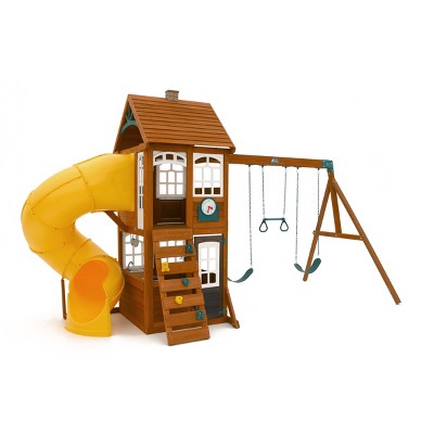creston lodge wooden swing set