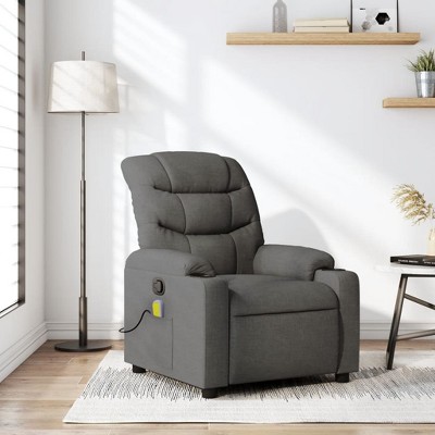 VidaXL Massage Recliner Chair Dark Gray Fabric