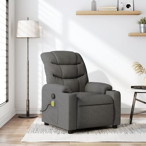 vidaXL Extendable Massage Chair Dark Grey Padded Fabric - 1 of 4