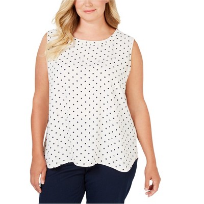 Anne Klein Womens Sleevless Two Tone Tank Top