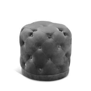 Meridian Furniture,Harper Velvet Ottoman/Stool - 1 of 4