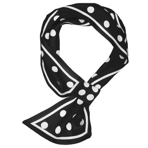 Allegra K Women's Polka Dot Small Skinny Double-Sided Neckerchief Neck Scarves - 1 of 4