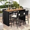 Yaheetech 7-piece Outdoor Bar Set Outdoor Bar Table and Chairs Set Black/Beige Black - 2 of 4