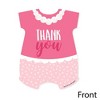Big Dot of Happiness It's a Girl - Shaped Thank You Cards - Pink Baby Shower Thank You Note Cards with Envelopes - Set of 12 - 3 of 4