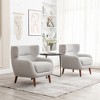 DYHOME Tufted Accent Chair, Wingback Upholstered Armchair for Living Room, Bedroom, Set of 2 - 2 of 4