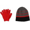 Grand Sierra Kids' 8-12 Striped 2-Piece Winter Beanie and Glove Set - 4 of 4