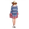 Women's Tassel Tie Bell Sleeve Mini Dress - Velzera - 3 of 4