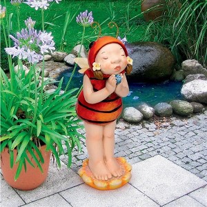 Design Toscano Sarah the Lady Bug Fairy Garden Helper Statue - 1 of 4