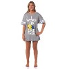 Despicable Me Minions Women's I Woke Up Like This Nightgown Pajama Shirt Dress For Adults Grey - 2 of 4