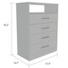 NicBex 4-Drawer Dresser TV Stand with Open Shelf, Wood Nightstand, Modern Bedroom Living Room Furniture Ample Storage - 4 of 4