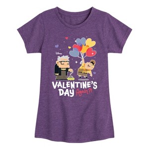 Girls' - Disney - Valentine's Day Again Fitted Short Sleeve Graphic T-Shirt - 1 of 4