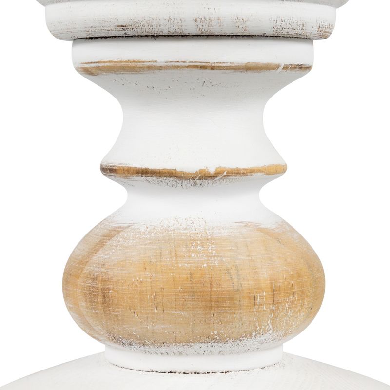 Northlight Wooden Pedestal Pillar Candle Holder - 5.5" - Brushed White, 5 of 6