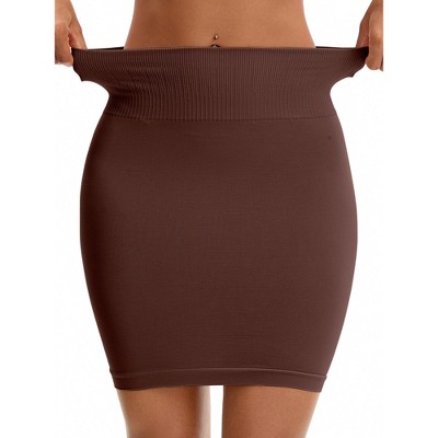 INSPIRE CHIC Women's High Waist Tummy Control Under Skirt Seamless Half Slips Shaping Under Mini Dress