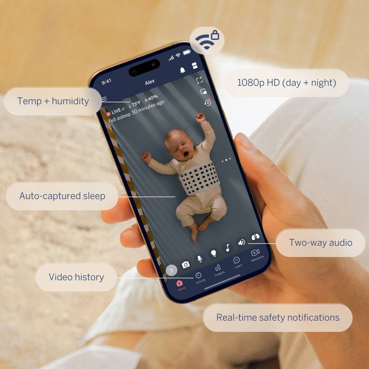 Nanit Pro Smart Baby Monitor & Wall Mount: Movement Sensor, Temperature Reading, Breath Rate Monitor, Wi-Fi Enabled, 2 of 13