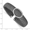 Black Bow Jewelry Black Plated Sterling Silver and CZ 12mm Flexible Woven Cuff Bracelet - 4 of 4