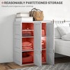 Munora Portable Wardrobe, Foldable Clothes Storage Organizer with 6 Compartments, Magnetic Doors, Easy Assembly, White - 4 of 4